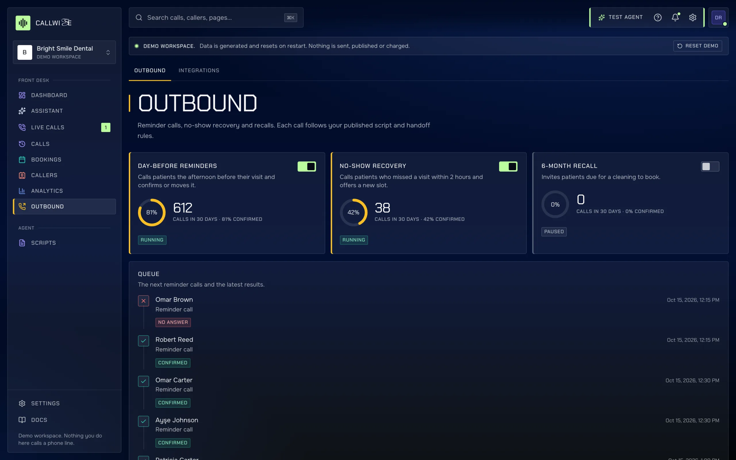 Outbound page